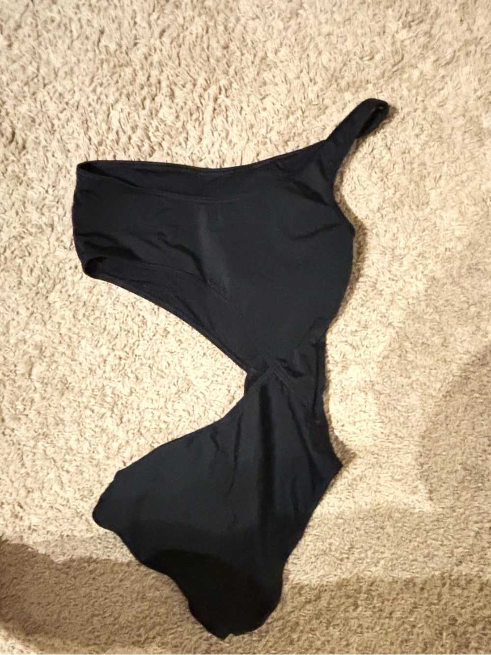 A&F WORN 1x Black One-Shoulder Women's cut out bathing suit size small flawless